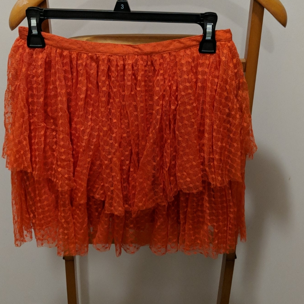 DELIAS ORANGE LACE SKIRT JUNIOR SZ. 5-6